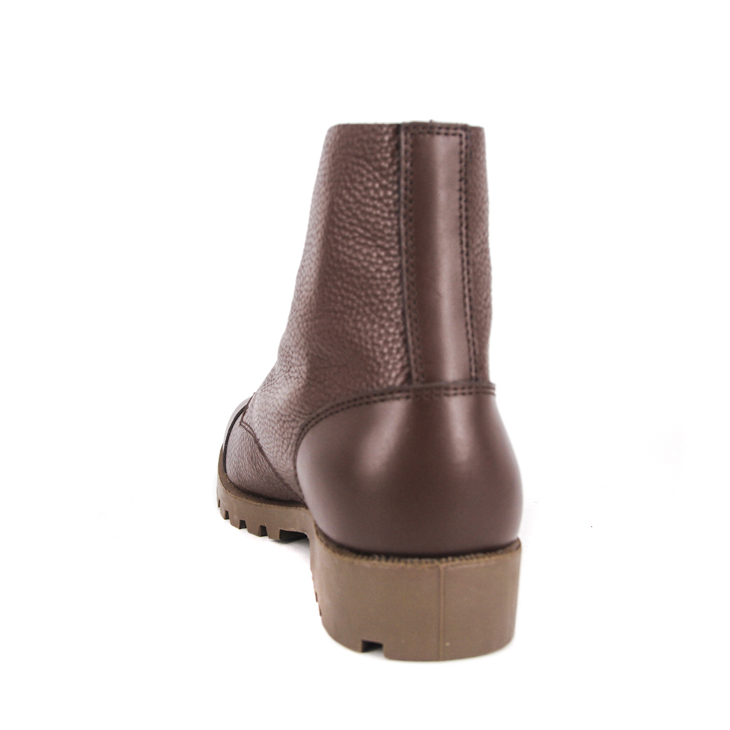 Stivali in pelle pieno fiore rosso marrone militare 6107