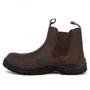 Quality brown leather safety shoes 3104