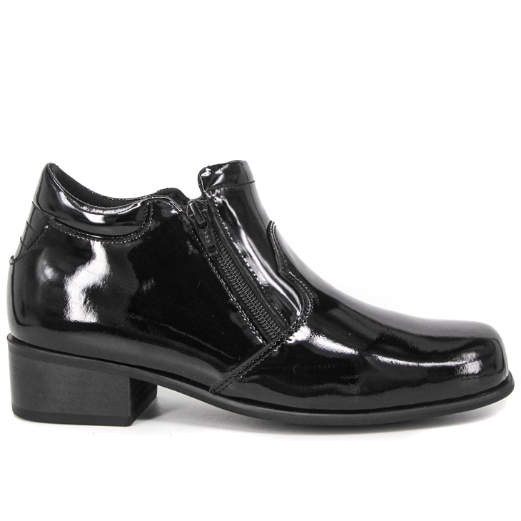 Low heel patent leather women's shiny office shoes 1113