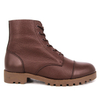 Stivali in pelle pieno fiore rosso marrone militare 6107