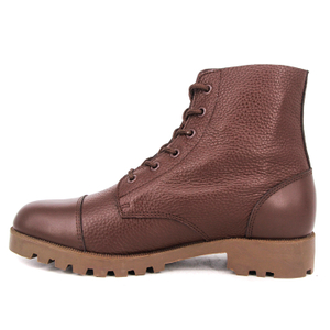 Red brown army grain full leather boots 6107