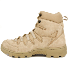 Modische W&uuml;stenstiefel aus khakifarbenem Leder 7106