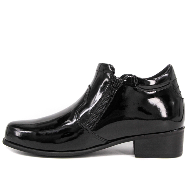 Sapatos de escrit&oacute;rio brilhantes femininos de couro envernizado de salto baixo 1113