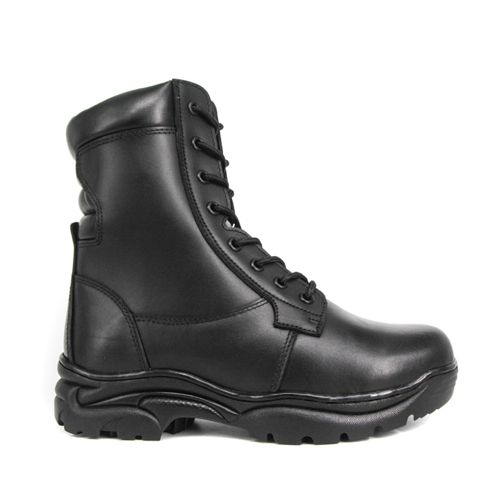 Men combat black military full leather boots 6284