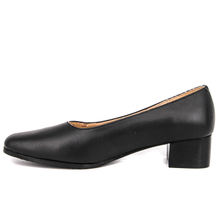 Black low heel female office shoes 1101