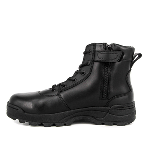 Anti slip quality army zipper tactical full leather boots 6103