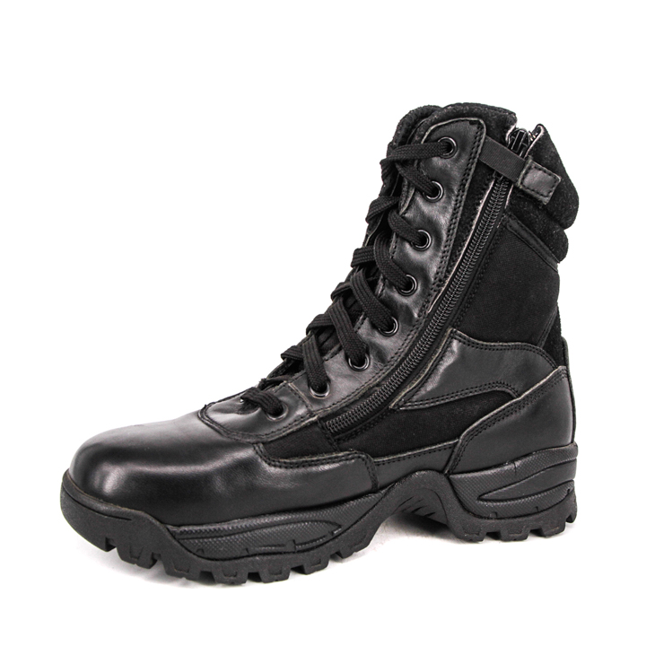shiny tactical boots