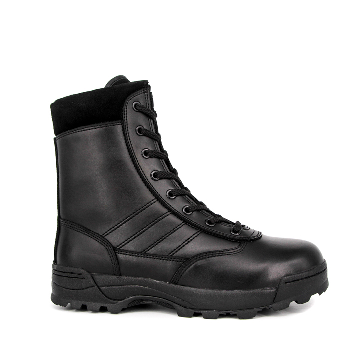 UK work custom zipper military full leather boots 6258
