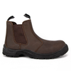Quality brown leather safety shoes 3104