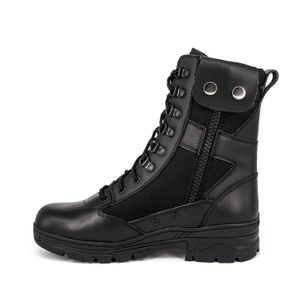 US slip resistant black leather tactical boots 4218