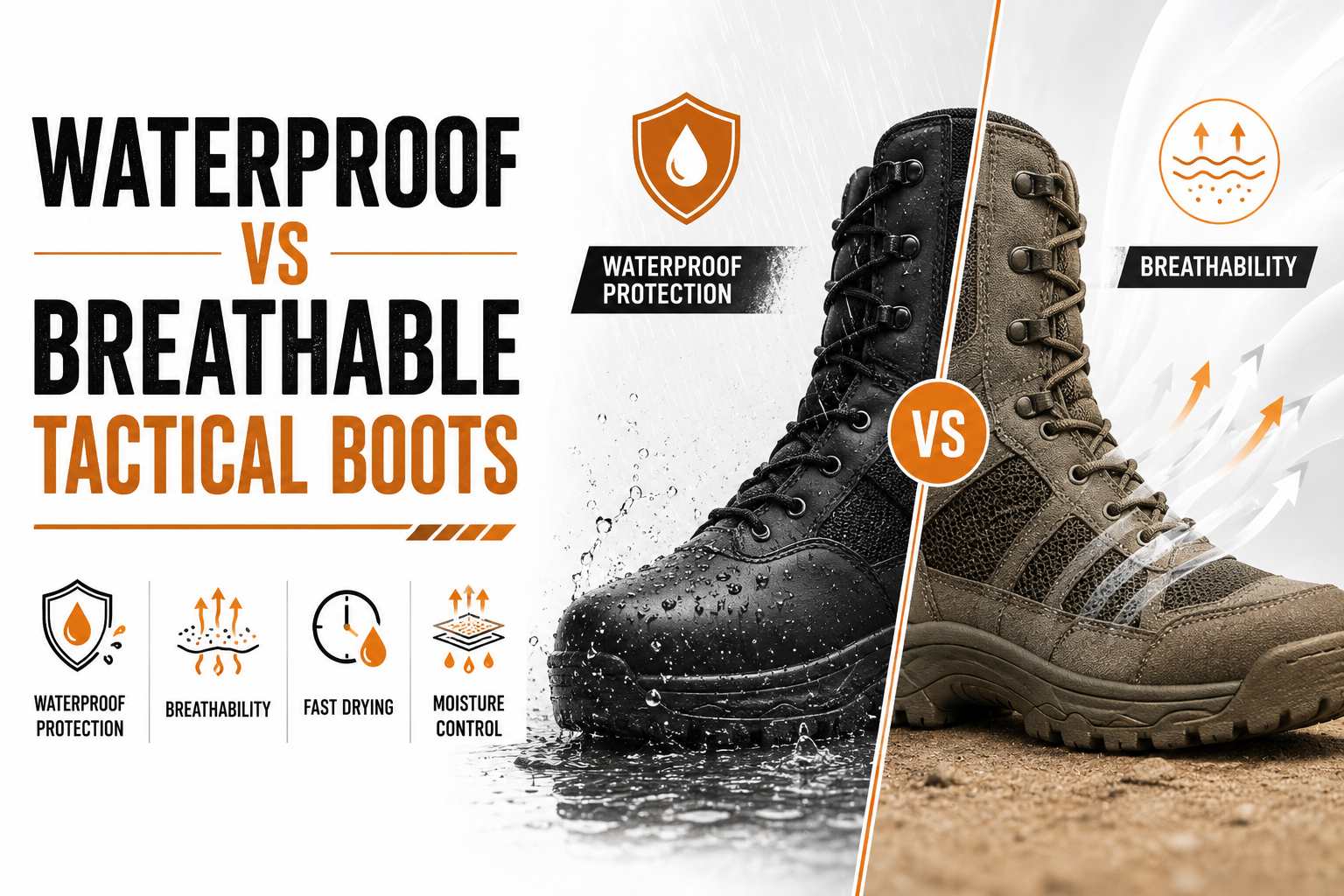 Waterproof vs Breathable Tactical Boots