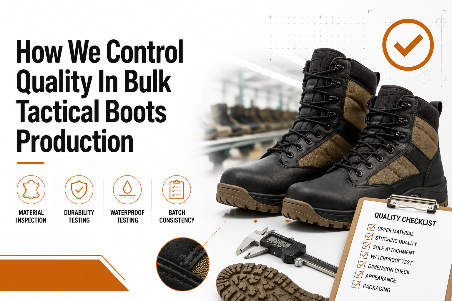 Bagaimana Kami Mengontrol Kualitas Dalam Produksi Sepatu Taktis Massal