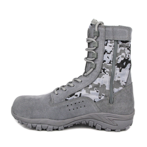 Botas militares de selva com z&iacute;per cinza 5239