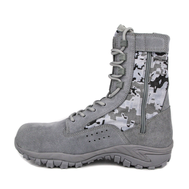 Grijze militaire junglelaarzen met teenrits 5239