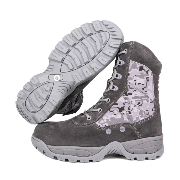 Siv&eacute; semišov&eacute; vojensk&eacute; taktick&eacute; čižmy 4209